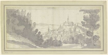 Blick auf Stadt und Burg Lindenfels im Odenwald
