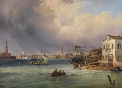 Blick auf Venedig bei Gewitterstimmung