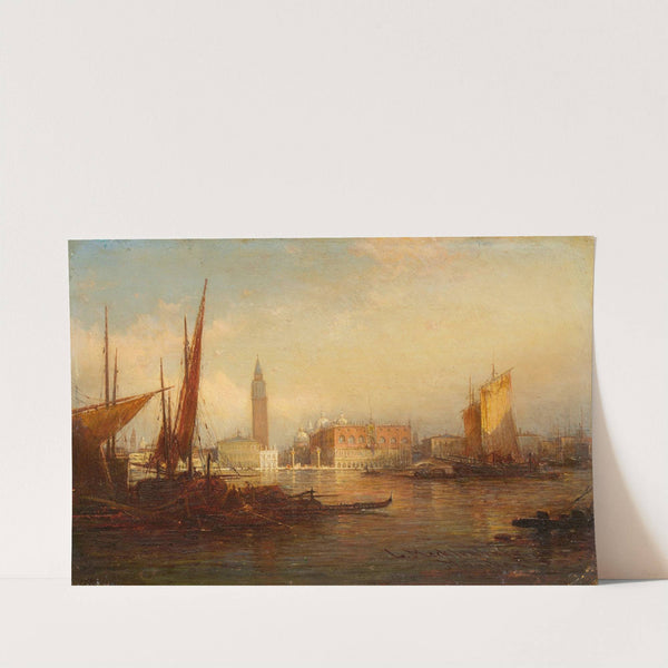 Blick auf Venedig mit Dogenpalast und Markusturm by Ludwig Mecklenburg