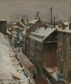Blick aus dem Atelier des Künstlers auf die Augustastraße in Karlsruhe