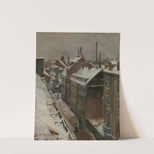 Blick aus dem Atelier des Künstlers auf die Augustastraße in Karlsruhe by Otto Graeber