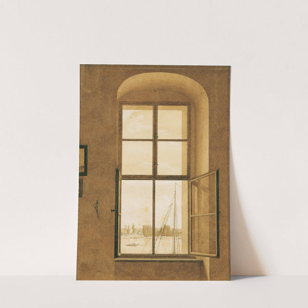 Blick aus dem Atelier des Künstlers (rechtes Fenster) by Caspar David Friedrich