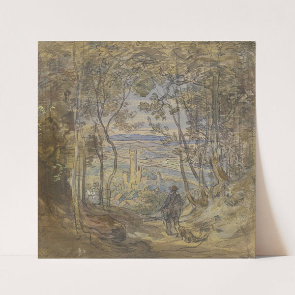 Blick aus dem Wald auf Eppstein by Anton Burger