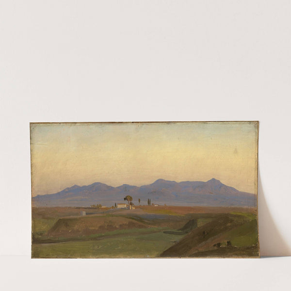 Blick aus der römischen Campagna auf die Sabinerberge (ca 1840) by Johann Wilhelm Schirmer