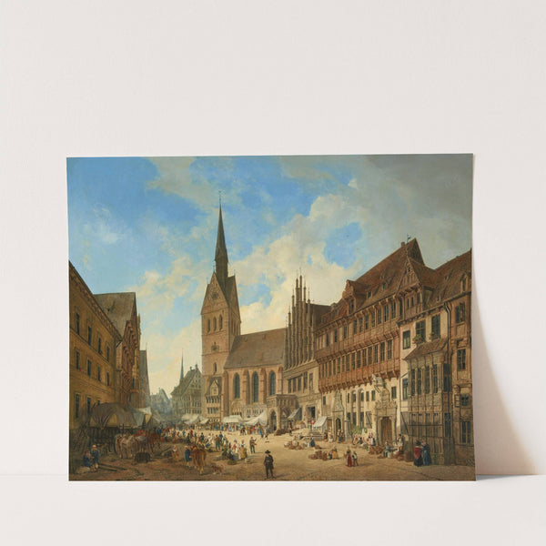 Blick durch die Köbelingerstraße auf die Marktkirche in Hannover (1834) by Domenico Quaglio the Younger