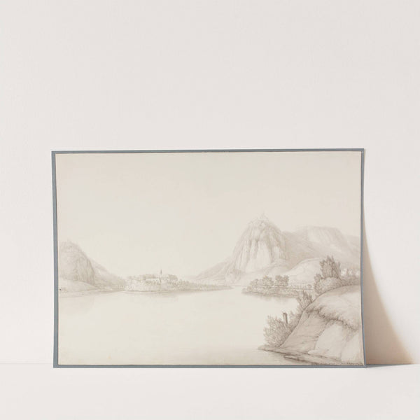 Blick in das Rheintal mit Kloster Nonnenwerth, dem Drachenfels und Rolandseck by Christian Georg Schütz the Younger