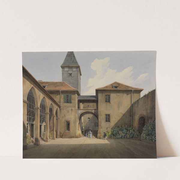 Blick in den Innenhof von Schloss Eberstein by Carl Ludwig Frommel