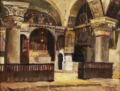Blick in die Helenenkapelle der Grabeskirche (1930)