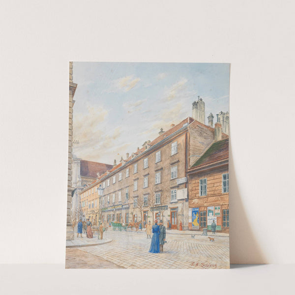 Blick in die Schwarzspanierstraße mit dem Sterbehaus Beethovens by Franz Xaver Schleich