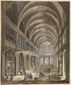 Blick In Ein Kircheninneres Mit Barockausstattung, Viele Figuren Als Staffage