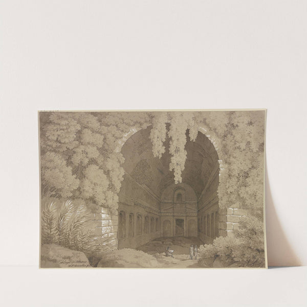 Blick in eine antike, tonnengewölbte Grotte by Wilhelm Friedrich Gmelin