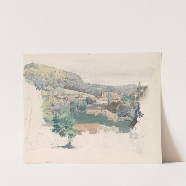 Blick über Bad Rohitsch-Sauerbrunn Skizze by Johann Nepomuk Passini