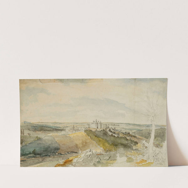 Blick über Bensberg mit dem Neuen Schloss in die Rheinebene (1781) by Caspar Wolf