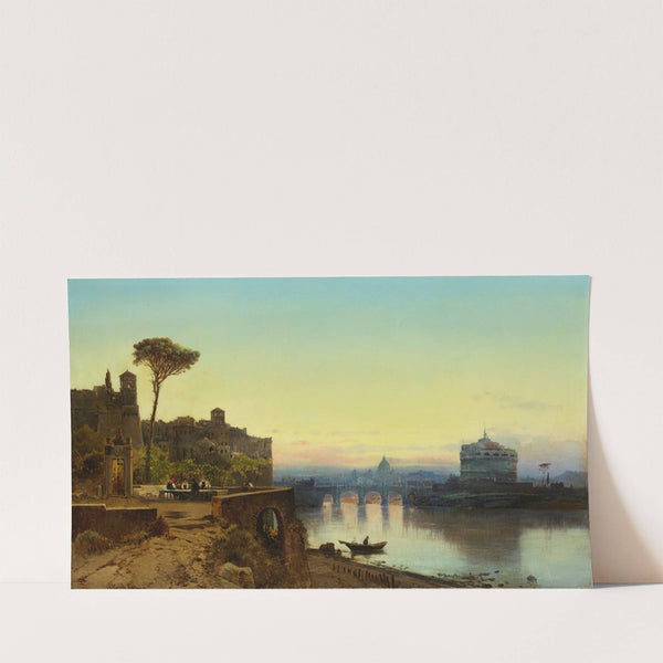 Blick über den Tiber auf die Engelsburg by Hermann David Salomon Corrodi