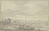 Blick über eine weite Landschaft mit Kirchturm