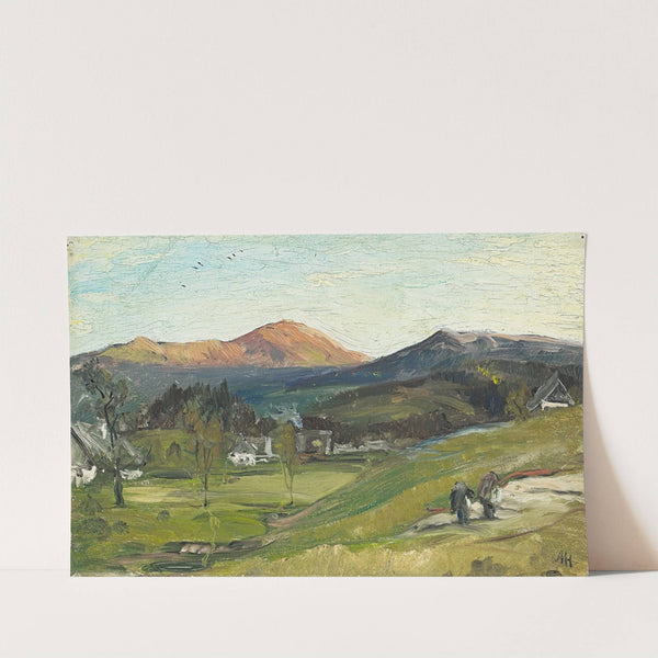 Blick über Krummhübel auf die Schneekoppe by Albert Hertel