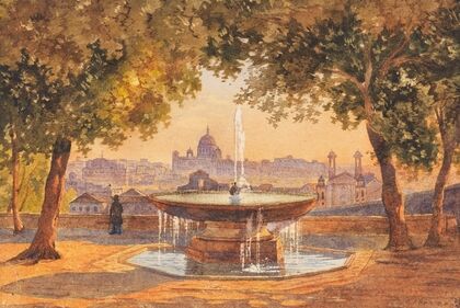 Blick über Rom vom Brunnen der Villa Medici — size preview