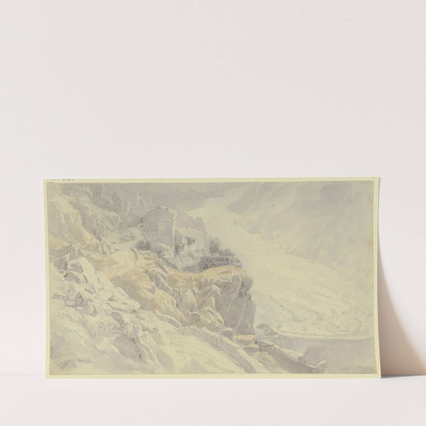 Blick vom Gebirge auf ein Flußtal in Spanien by Peter Burnitz