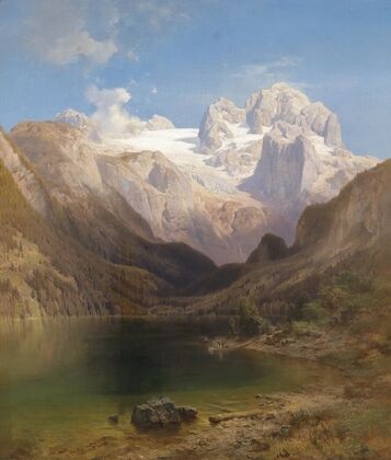 Blick Vom Gosausee Auf Den Dachstein