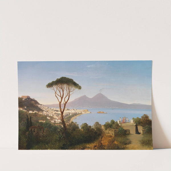Blick vom Posillipo auf die weite Bucht von Neapel mit rauchendem Vesuv (Ca. 1850) by Albert Zimmermann