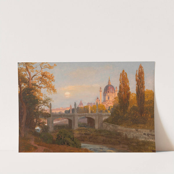 Blick vom Wienfluss gegen Elisabethbrücke und Karlskirche (ca. 1895) by Anton Hlavacek