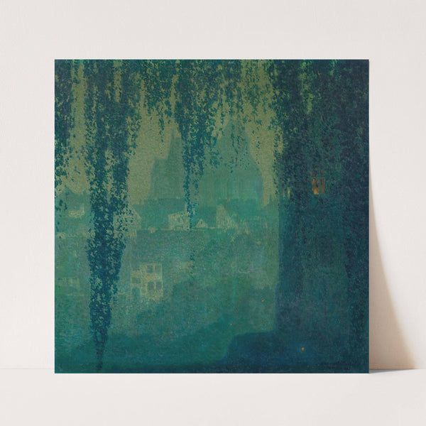 Blick von der Burg Penzlin auf die Marienkirche (1909) by Charles Johann Palmié