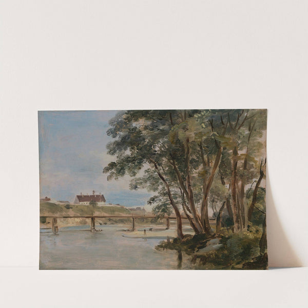 Blick von der Praterinsel über die Isar zum Siechenhaus auf dem Gasteig by Johann Georg von Dillis