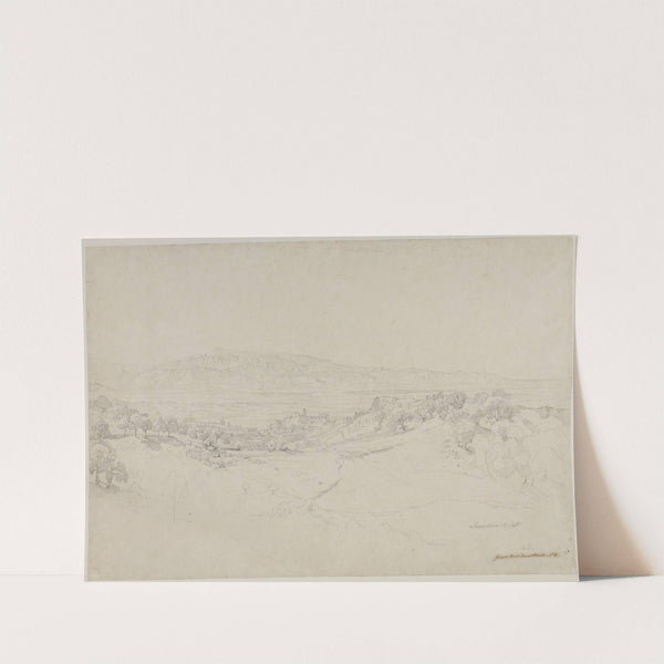 Blick von der Serpentara auf Olevano und das Volskergebirge by Johann Wilhelm Schirmer