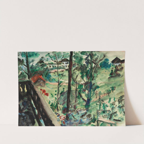 Blick von einem Balkon in Richtung Walchensee (1919-1925) by Lovis Corinth