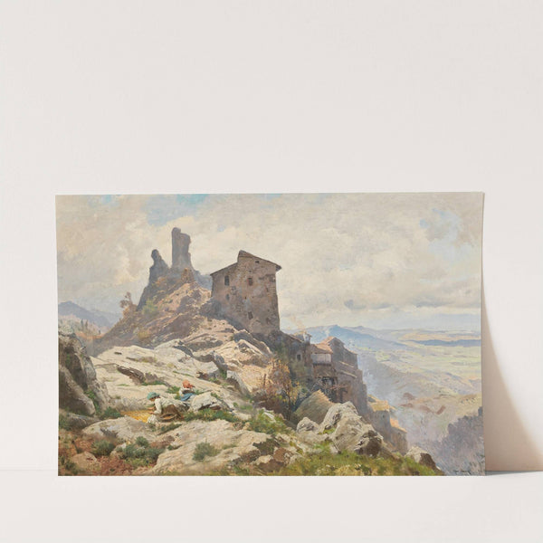 Blick von einer Anhöhe auf das Tal des Lago del Fucino (1896) by Othmar Brioschi