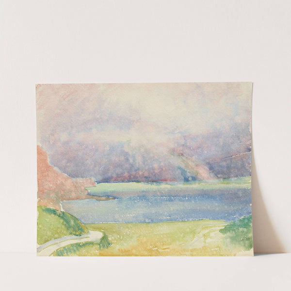 Blick von Maloja auf den Silsersee mit Regenbogen by Giovanni Giacometti