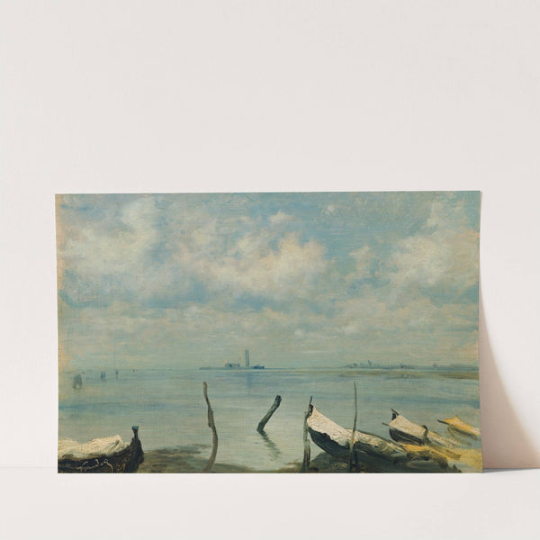 Blick von Mestre auf Venedig (Lagunenlandschaft) by Leopold Carl Müller