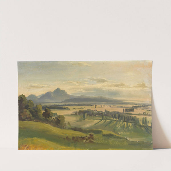 Blick von Salzburg gegen Bayern mit dem Dorf Liefering und dem Hochstaufen by Josef Mayburger
