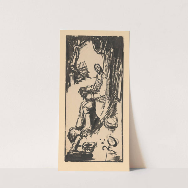 Blind Beggar Playing the Harmonica by Ján Novák