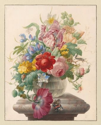 Bloemen in vaas met Atalanta