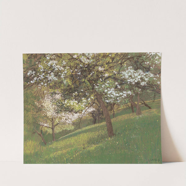 Blooming orchard by August Ignaz Grosz
