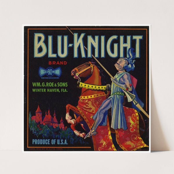 Blu-Knight Brand Produce Label (1932)