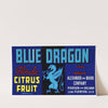 Blue Dragon Florida Citrus Fruit Label (1930-1950)