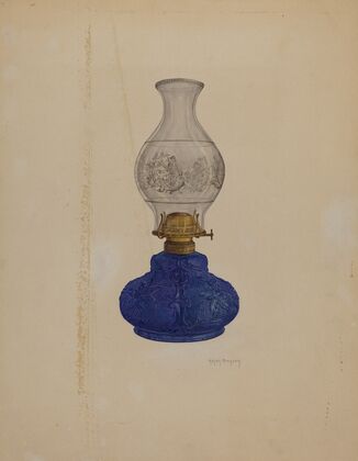 Blue Glass Lamp