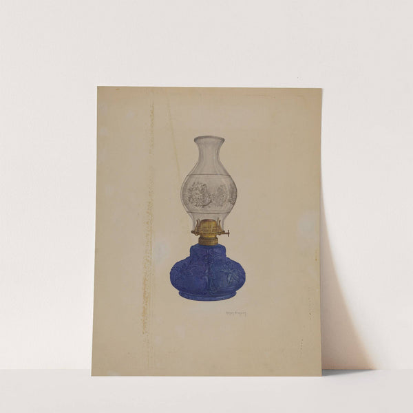 Blue Glass Lamp by Helen Bronson