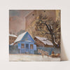 Blue house in winter (1930) by Michał Rouba