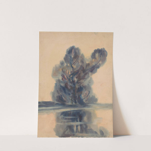 Blue Tree above a Lake by Zolo Palugyay