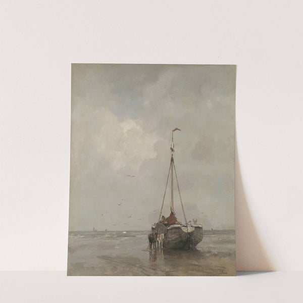 Bluff-bowed Fishing Boat on the Beach at Scheveningen by Jacob Maris