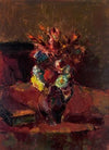 Blumenbouquet mit rotem Tischtuch (1913)