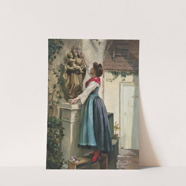 Blumenschmuck für die Marienstatue by Josef Kinzel