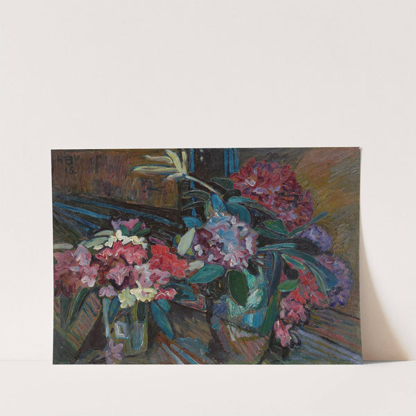 Blumenstilleben mit Rhododendron by Heinrich Vogeler