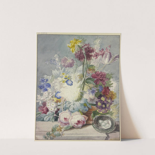 Blumenstrauß, Dabei Ein Vogelnest Mit Eiern by Paul Theodor Van Brussel