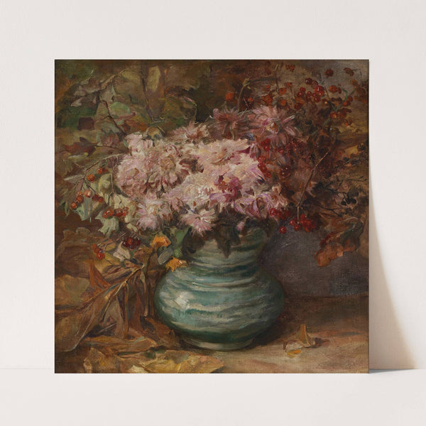 Blumenstrauß mit Crysanthemen und Ringelblumen by Olga Wisinger-Florian