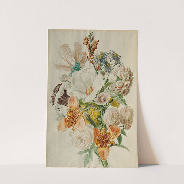 Blumenstrauß mit Hibiscus und Lilien by Leopold von Stoll