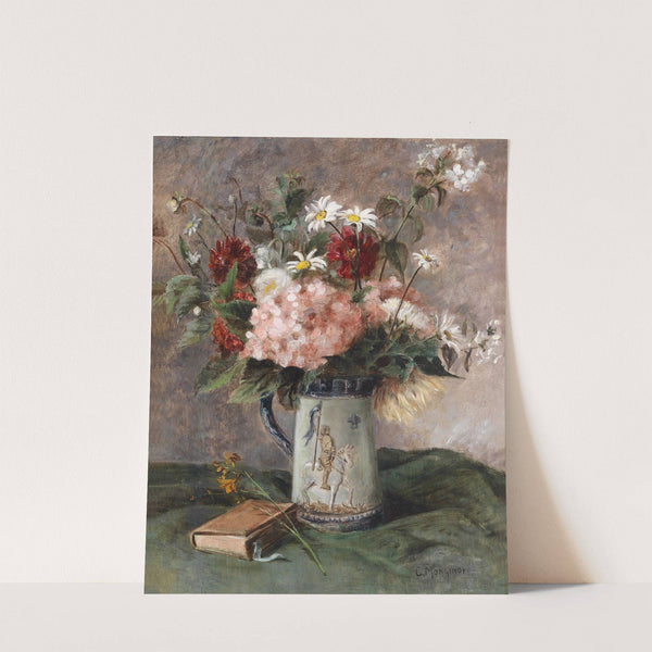 Blumenstück mit Buch by Charles Monginot